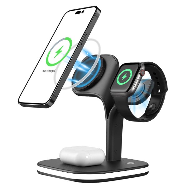 Laser 5 in 1 Wireless Charging Station with Night Light - Packshot 2