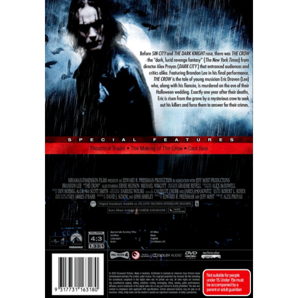 The Crow (1994) - Packshot 2