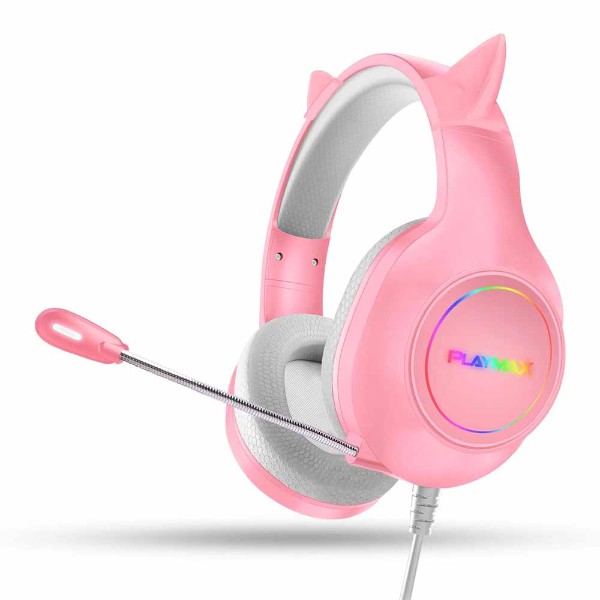 Playmax RGB Cat Ear Gaming Headset Ver. 2 - Pink - Packshot 1