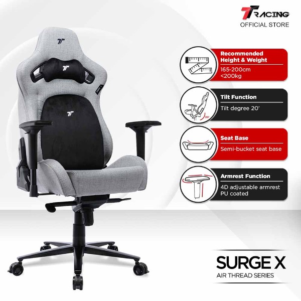 TTRacing Surge X Air Threads Fabric Gaming Chair - Dawn - Packshot 5