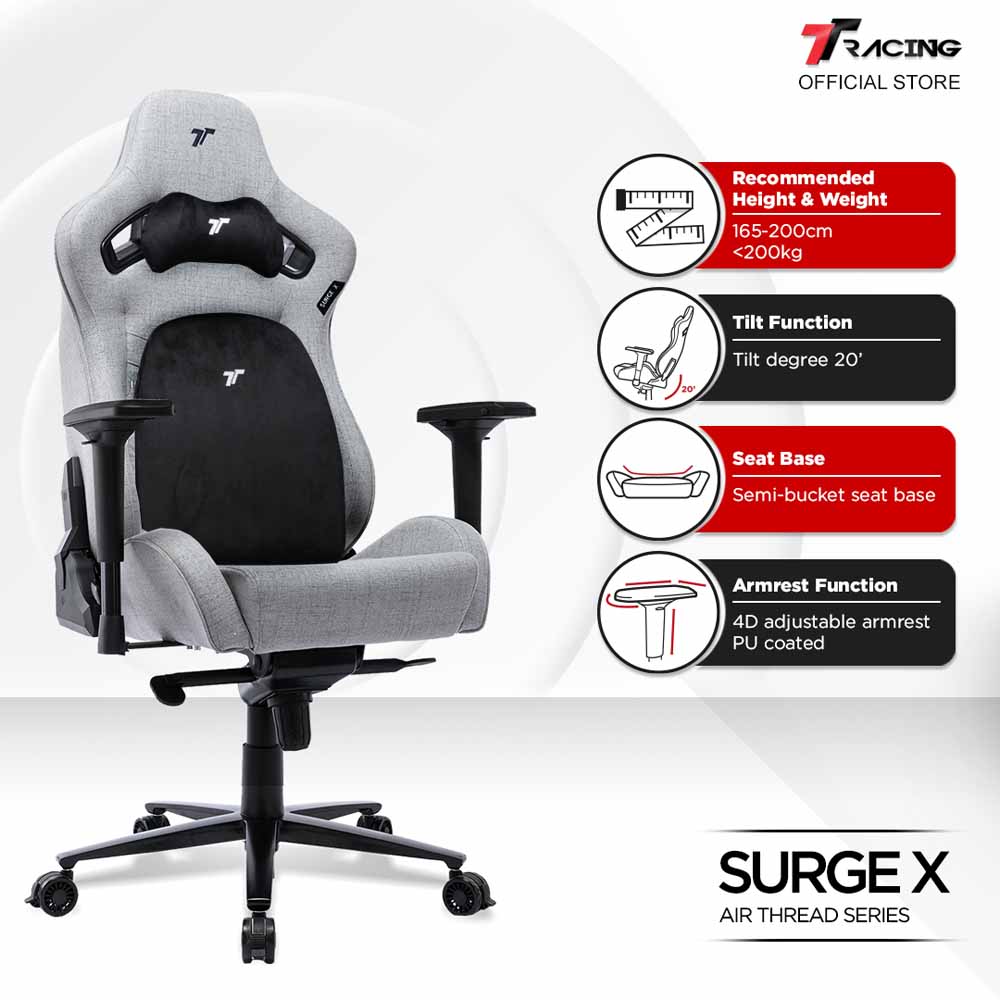 TTRacing Surge X Air Threads Fabric Gaming Chair - Dawn - Packshot 5