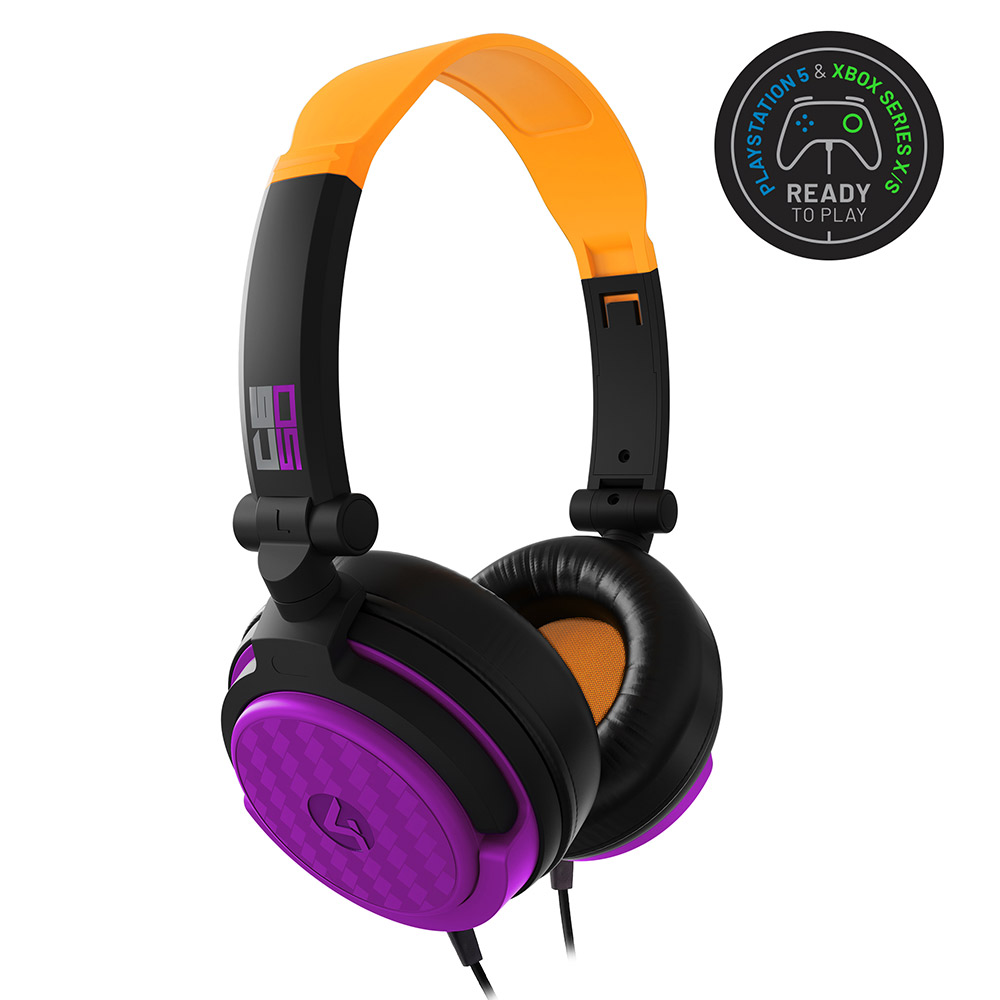4Gamers C650 Wired Gaming Headset Neon Orange & Purple Nintendo Switch EB Games Australia