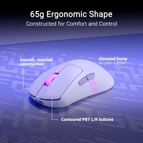ASUS ROG - Keris II Origin eSports Ergo Wireless Gaming Mouse - White - Packshot 6