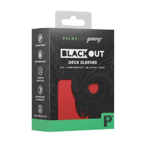 Palms Off Gaming - Blackout Deck Sleeves 100pk - Standard Size - Red
