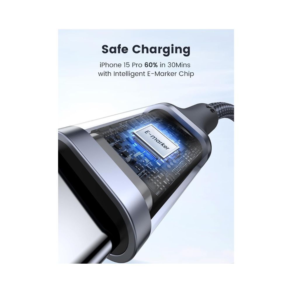 UGREEN 100W USB-C to USBC Charger Cable 6.6FT Fast Charging iPhone 15 MacBook Pro Samsung Galaxy S24 - Packshot 3