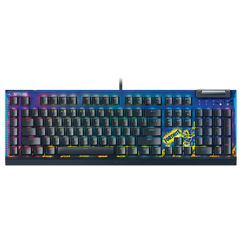 Razer BlackWidow V4 X Keyboard - Yellow Switch - Fortnite Edition