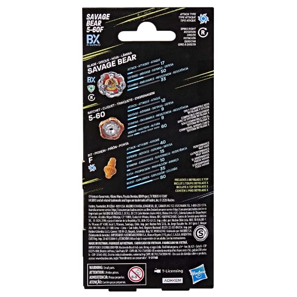 Beyblade X - Savage Bear 5-60F BX Booster Pack Set - Packshot 5