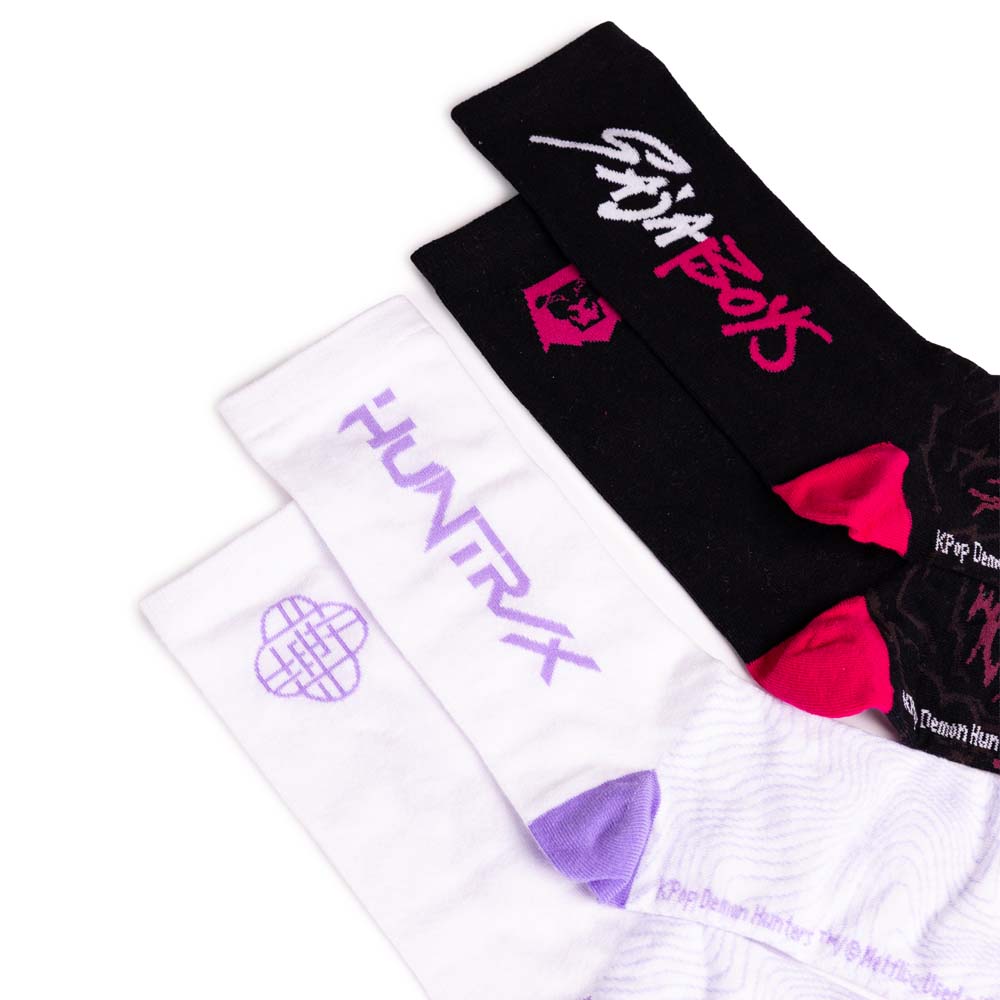Netflix - KPop Demon Hunters - HUNTR/X and Saja Boys Twin Crew Sock Pack - Packshot 3