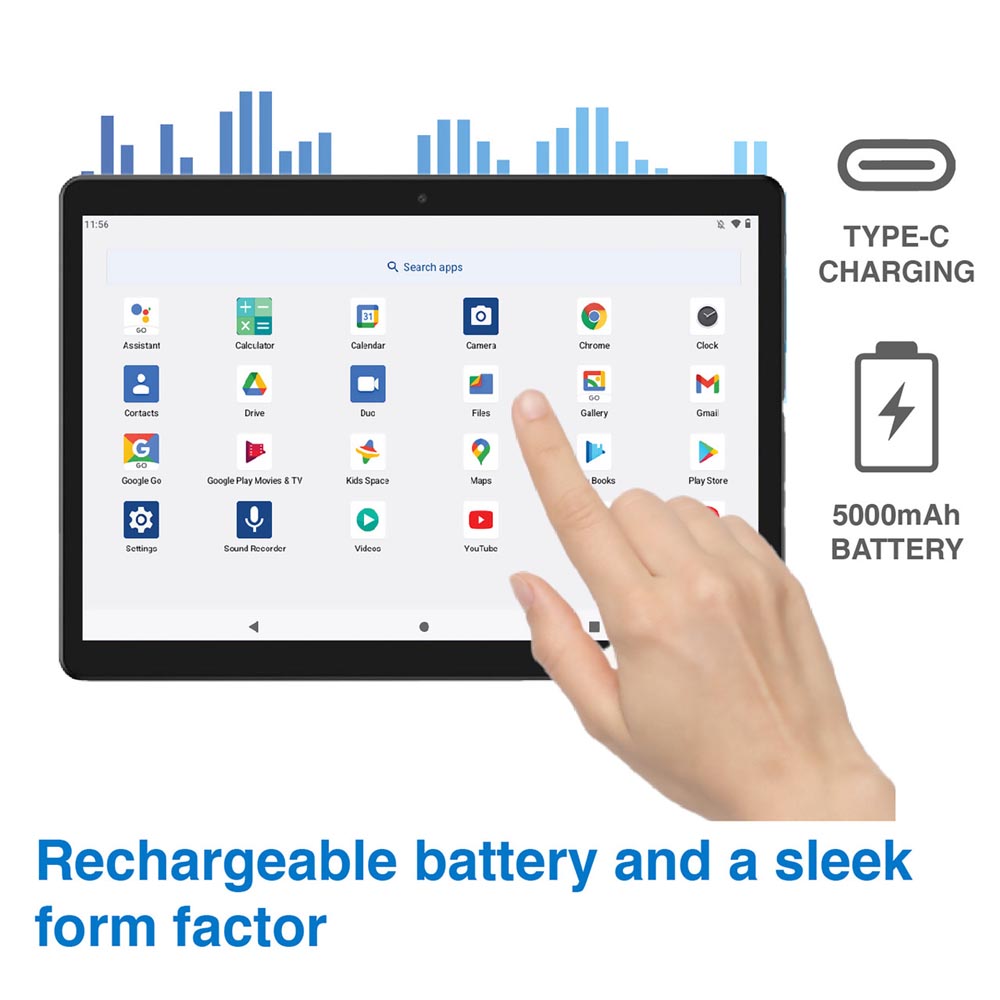 Laser 10" IPS Android Tablet 32GB WiFi - Black - Packshot 6