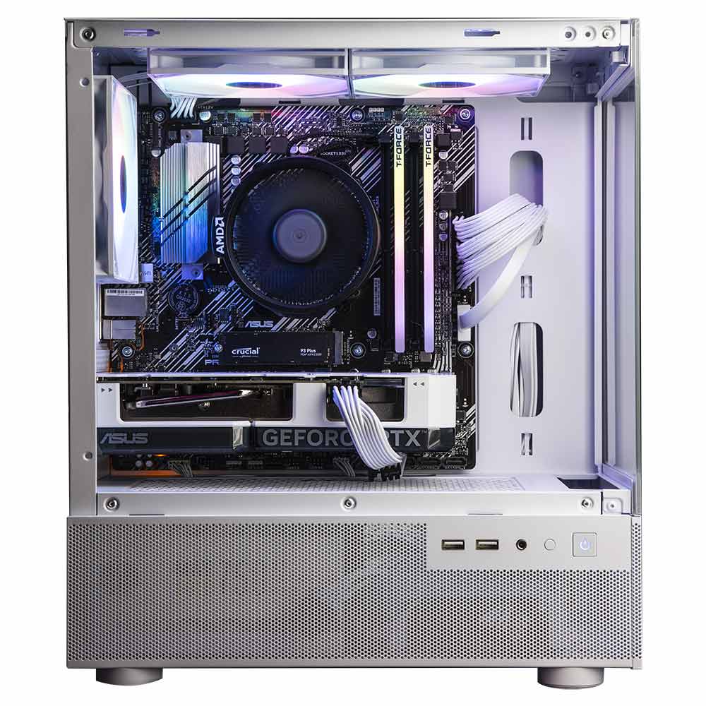 Evolve Gaming PC | OLYMPUS White Edition | RX 6600 | Ryzen 5 5500 | 32GB DDR4 | 1TB Storage - Packshot 2