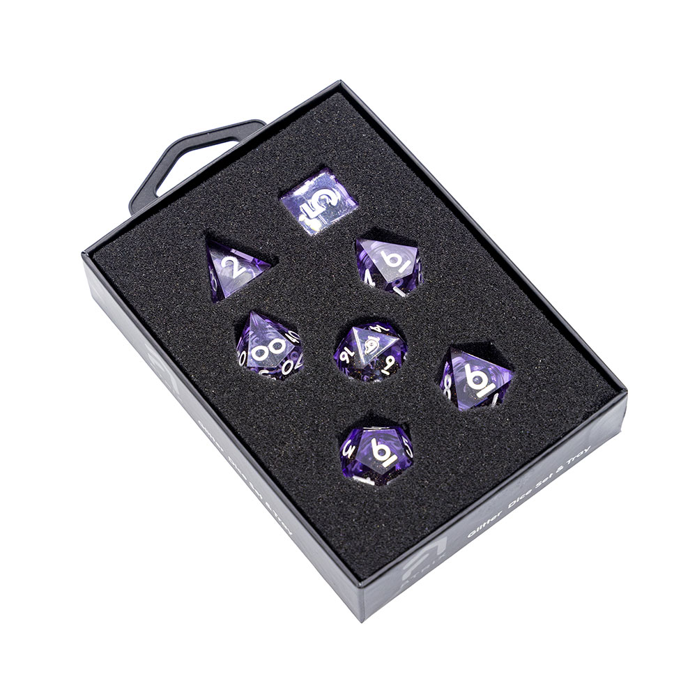Tabletop - RPG 7-Set Dice - Glitter Purple - Packshot 3