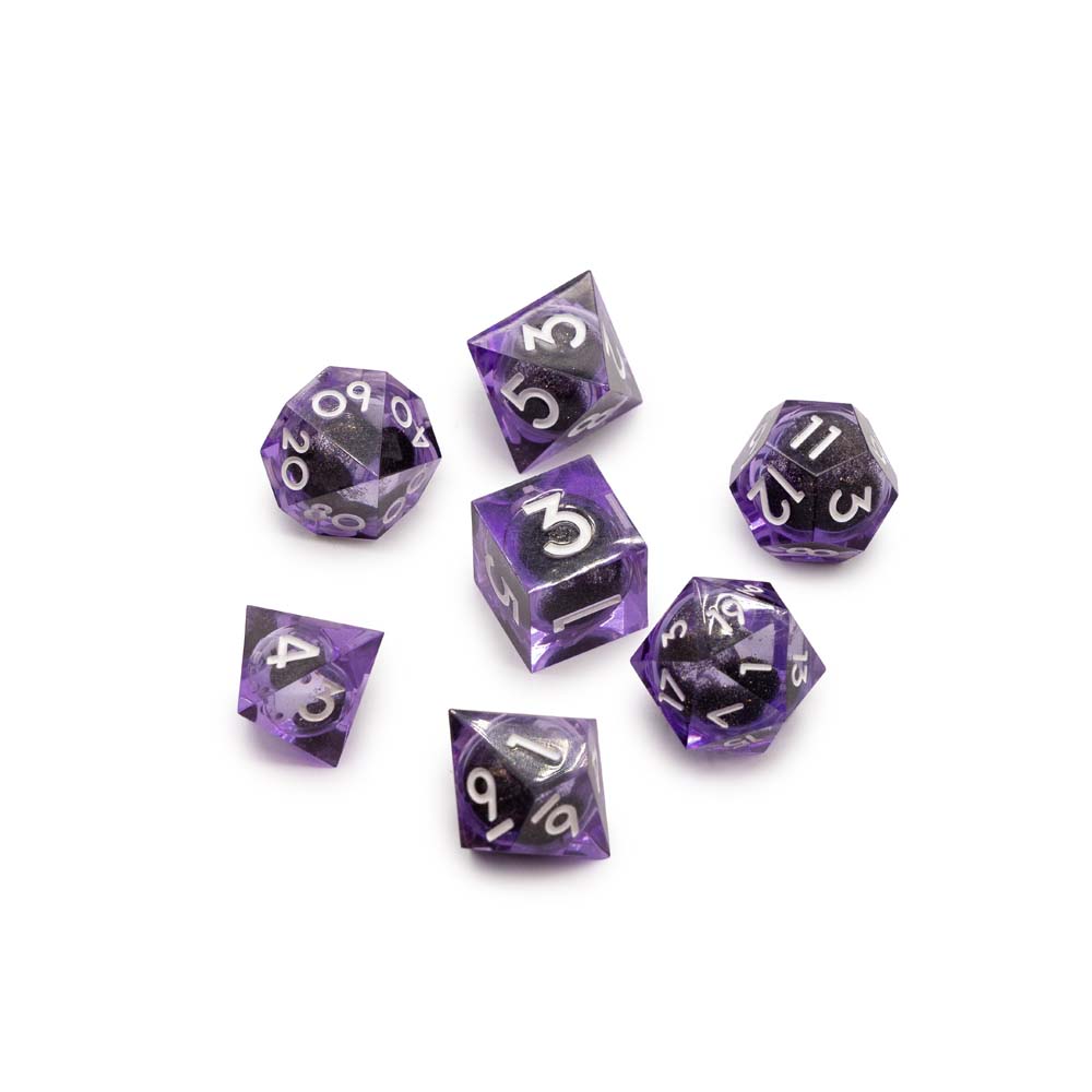 Glitter Dice Set with Wood Box - Purple - Packshot 2
