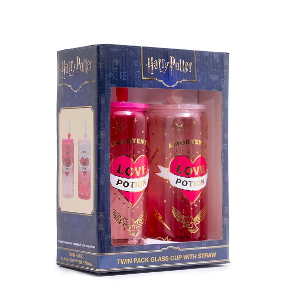 Harry Potter - Love Potion Glass Cup with Straw Twin Pack - Packshot 3