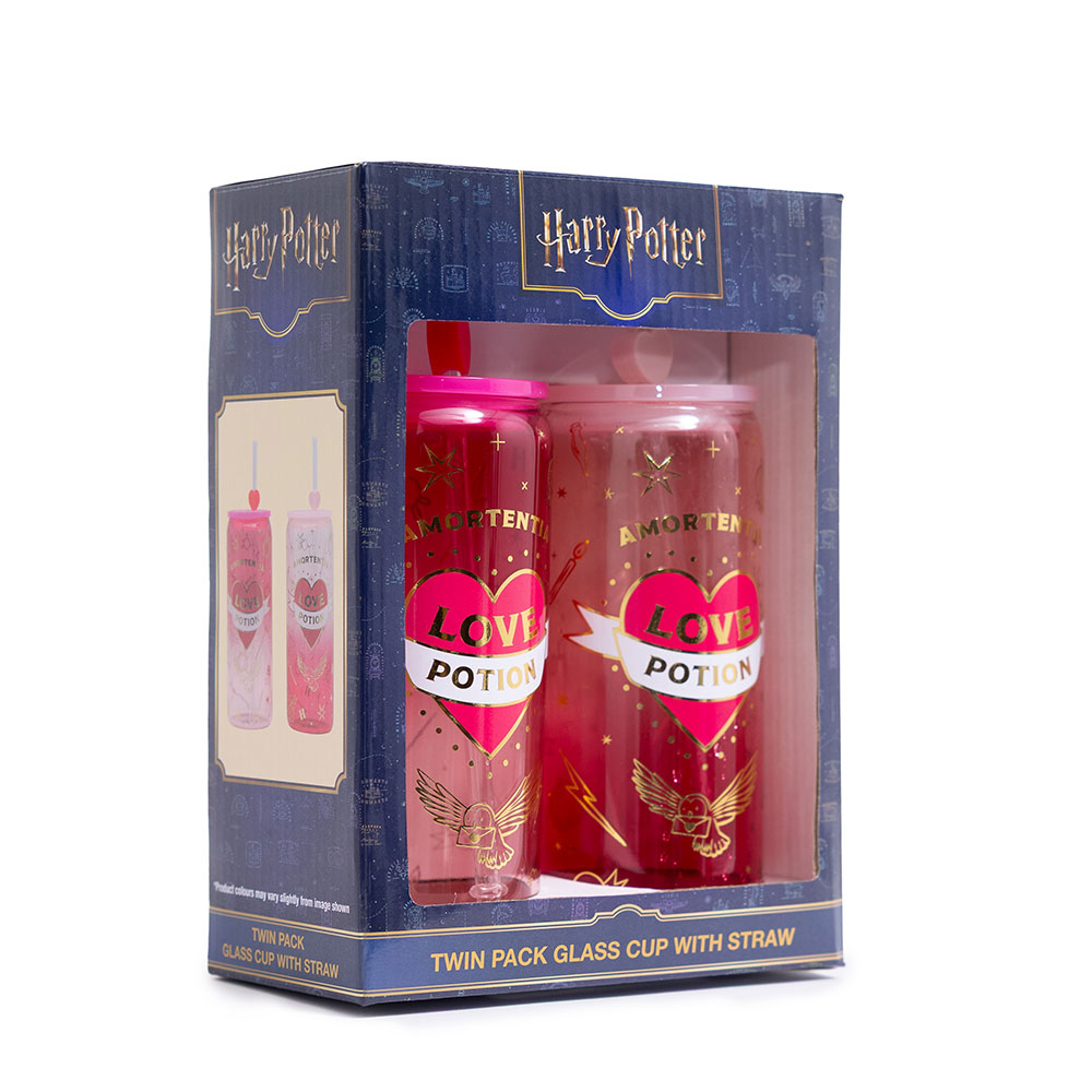 Harry Potter - Love Potion Glass Cup with Straw Twin Pack - Packshot 3