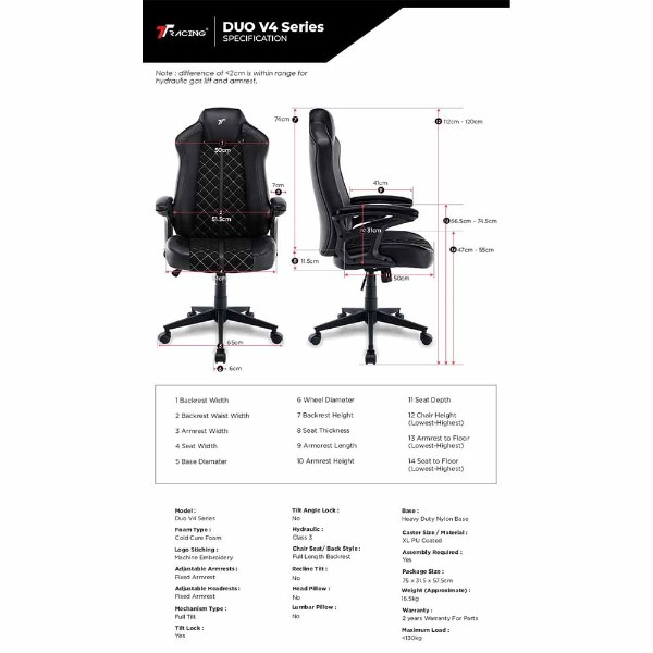 TTRacing Duo V4 Gaming Chair - Black - Packshot 5