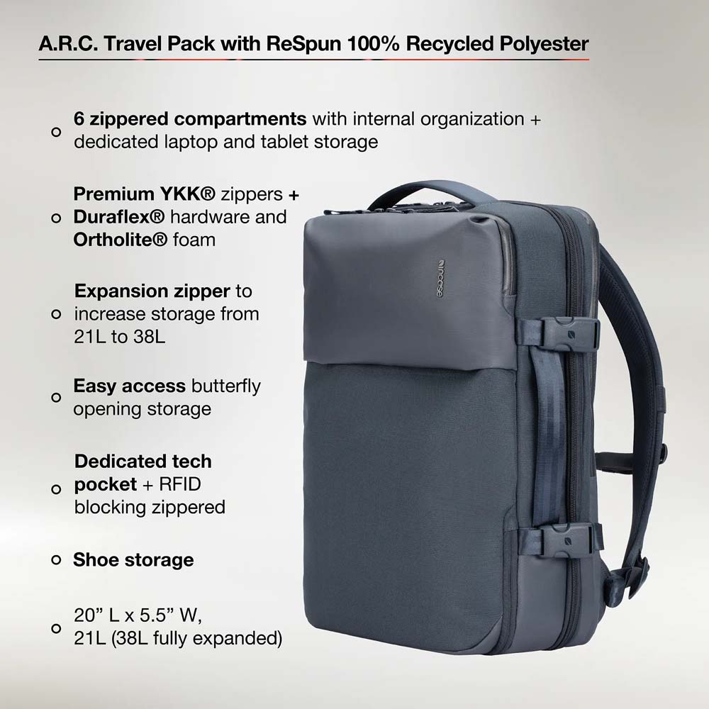 Incase - ARC Travel Pack - Navy - Packshot 6