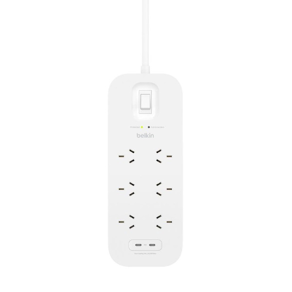 Belkin - Connect 6-Outlet 2 USB Surge Protector - Packshot 4