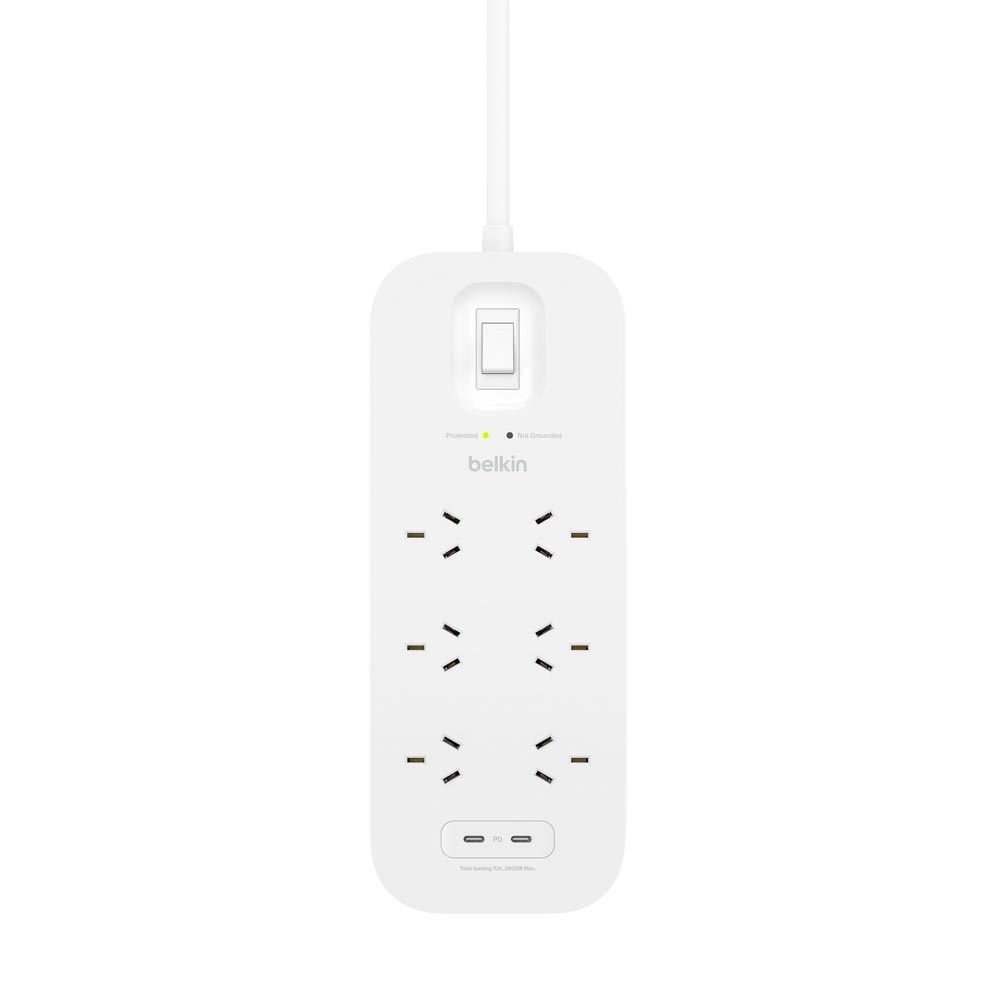 Belkin - Connect 6-Outlet 2 USB Surge Protector - Packshot 4
