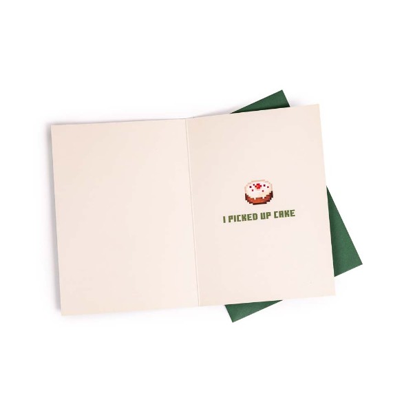 Minecraft - I Picked Up Cake Birthday Card - Packshot 2