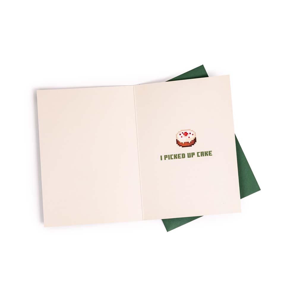 Minecraft - I Picked Up Cake Birthday Card - Packshot 2