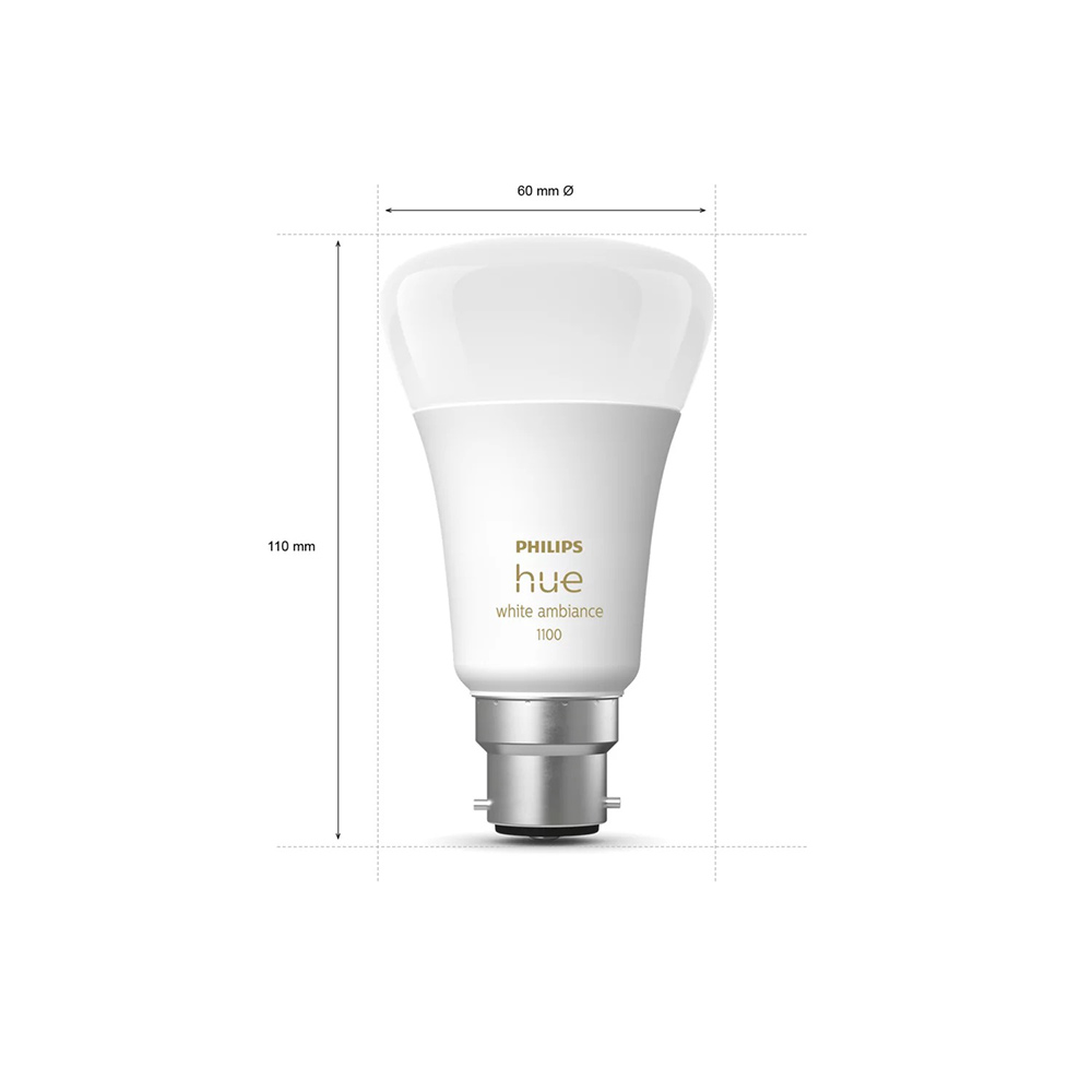 Philips - Hue White Ambiance A60 - B22 / BC 1100Lm Smart Bulb - Packshot 2