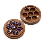 Glitter Dice Set with Wood Box - Purple - Packshot 1