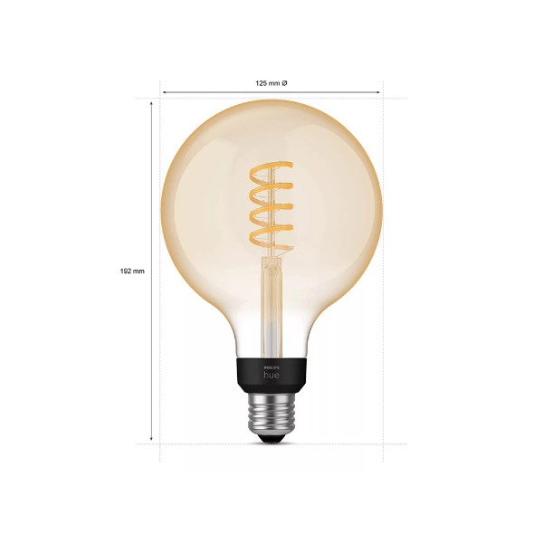 Philips - Hue White Ambiance Filament G125 Globe - E27 Smart Bulb - Packshot 3