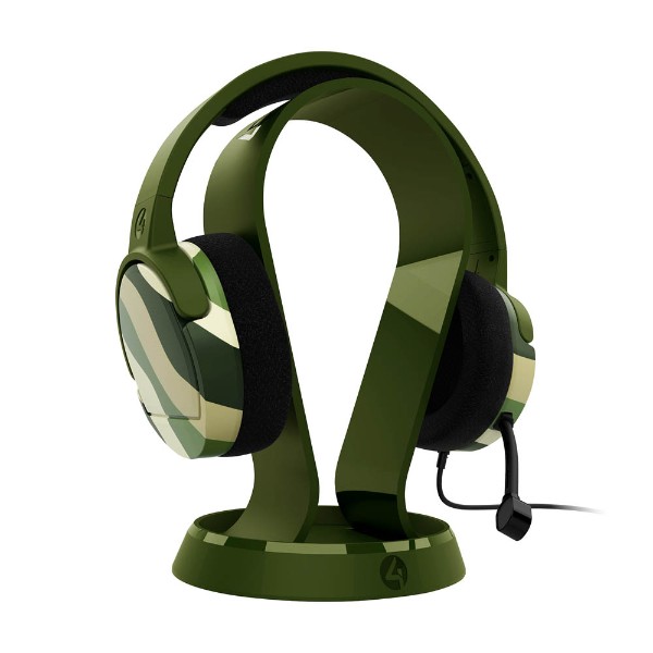4Gamers Panther Gaming Headset Wave Forest + Headset Stand with Base - Packshot 1