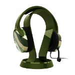 4Gamers Panther Gaming Headset Wave Forest + Headset Stand with Base - Packshot 1