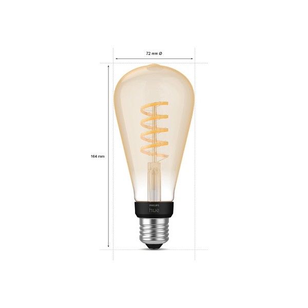 Philips - Hue White Ambiance Filament ST72 Edison - E27 Smart Bulb - Packshot 3