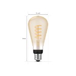 Philips - Hue White Ambiance Filament ST72 Edison - E27 Smart Bulb - Packshot 3
