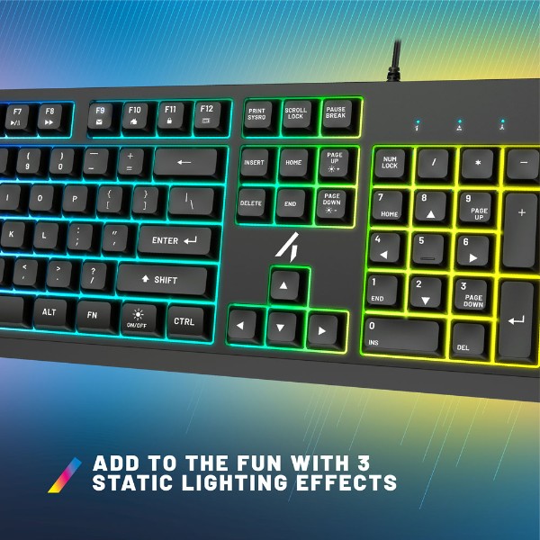 4Gamers - Lightup Gaming Keyboard - Black - Packshot 3