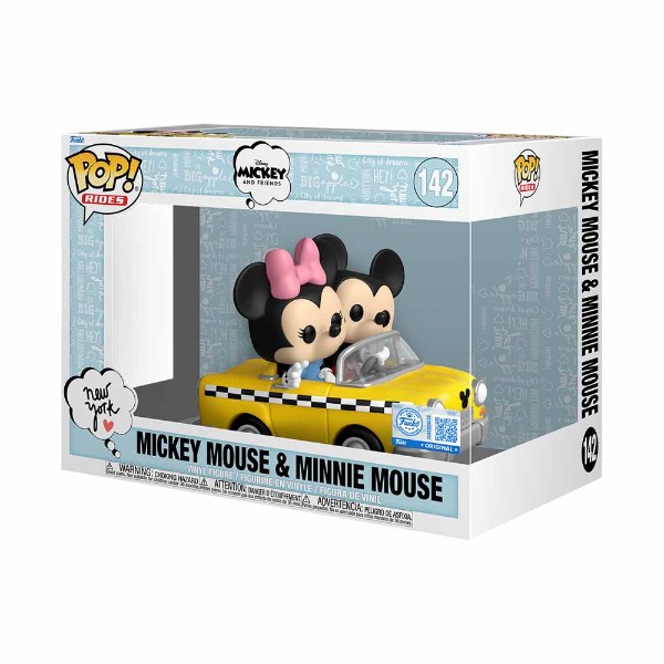 Disney - Mickey and Friends - Mickey Mouse and Minnie Mouse in Taxi Pop! Rides Vinyl Figure - Packshot 2