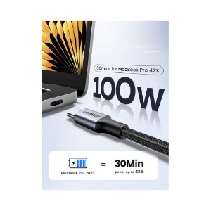 UGREEN 100W USB-C to USBC Charger Cable 6.6FT Fast Charging iPhone 15 MacBook Pro Samsung Galaxy S24