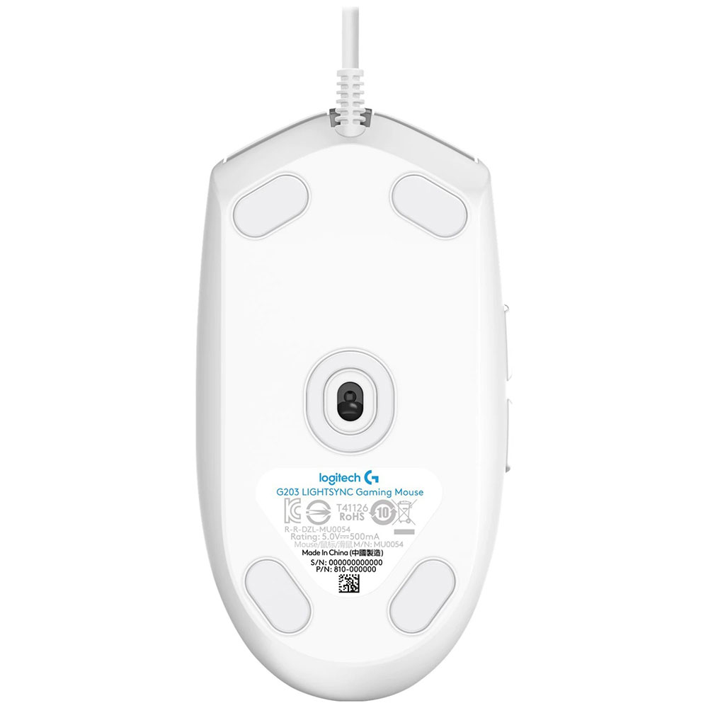 Logitech G203 Lightsync RGB Gaming Mouse - White - Packshot 5