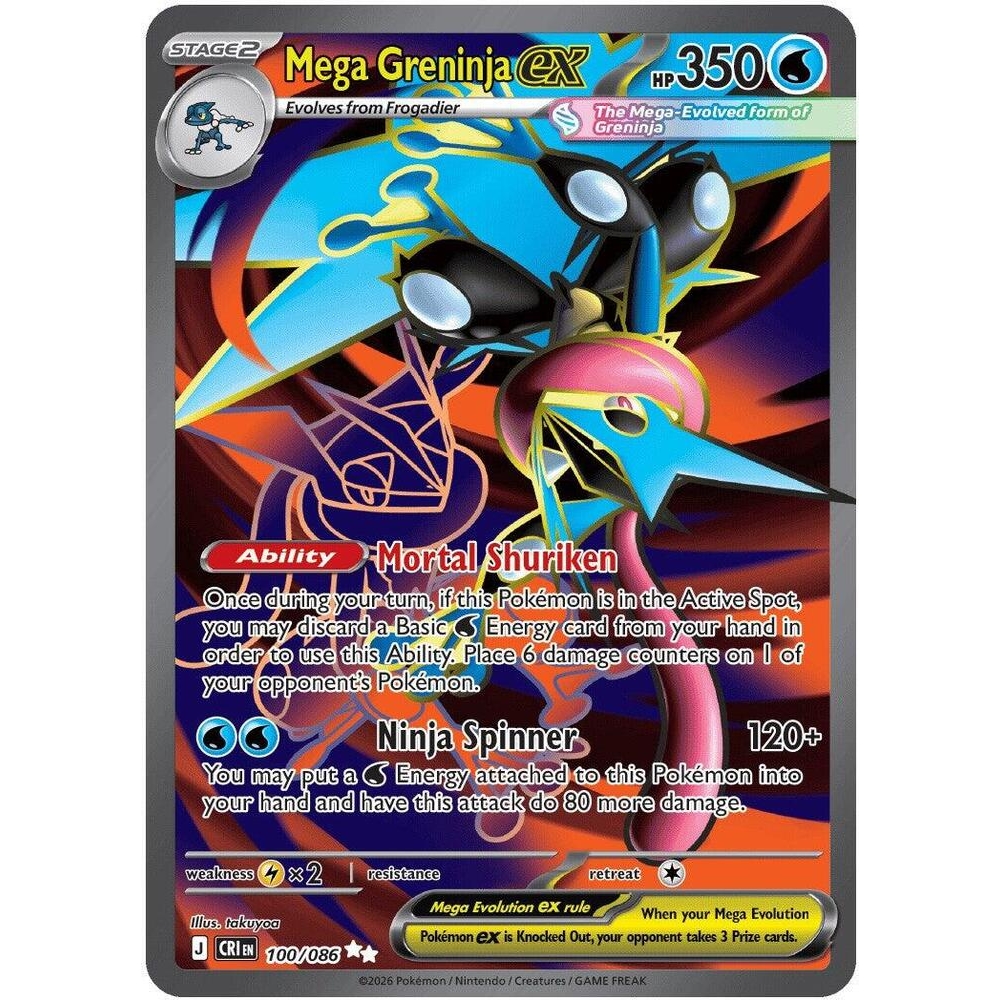 Pokemon - TCG - ME04: Chaos Rising - Mega Greninja ex Holofoil 100/086 ...