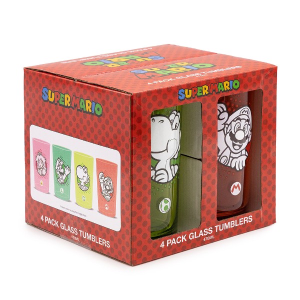 Nintendo - Super Mario Bros - Line Art Glass 4-Pack - Packshot 6