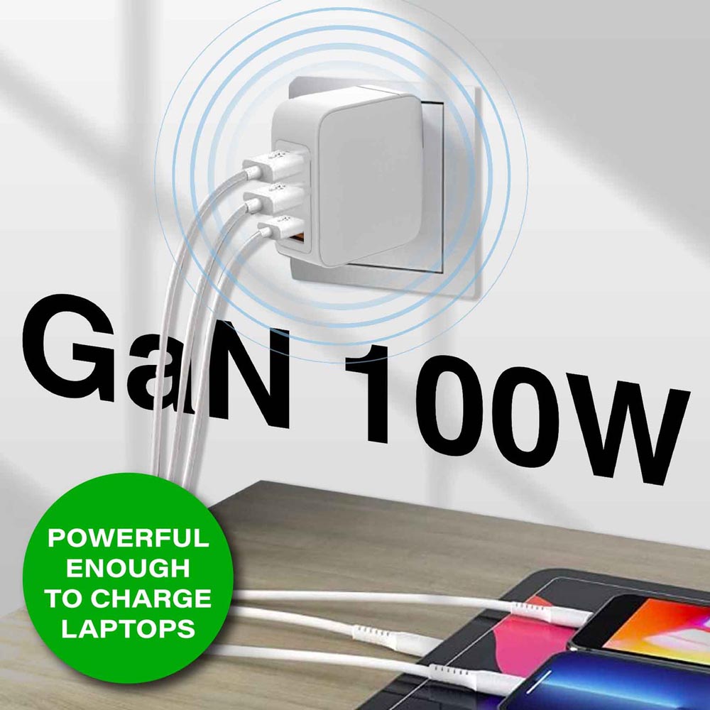 Laser 100W GaN USB-C and USB-A Wall Charger - Packshot 5