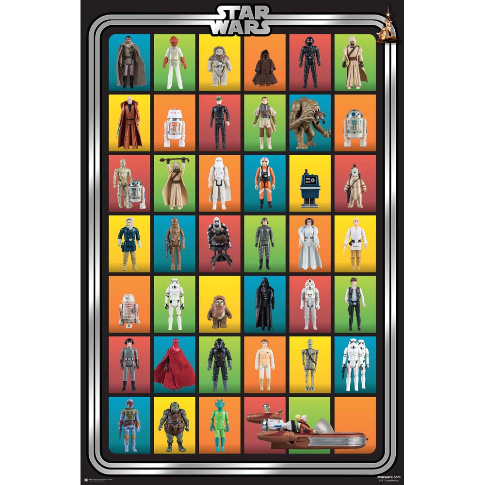 Poster Star Wars Retro Figures Vintage Star Wars Poster 140 Action
