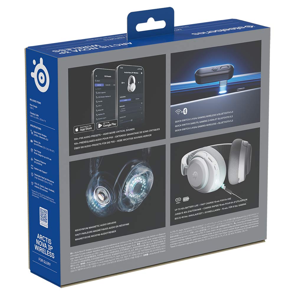 SteelSeries Arctis Nova 3P Wireless Headset - White - Packshot 6