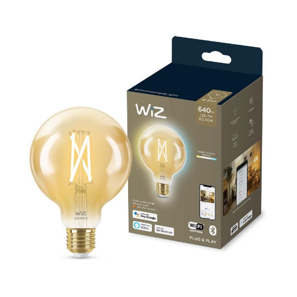WiZ G95 E27 7W Smart Filament Globe Gen2 - Packshot 1