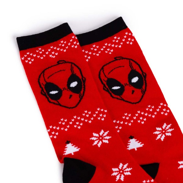 Marvel - Deadpool - Festive Deadpool Crew Socks - Packshot 2