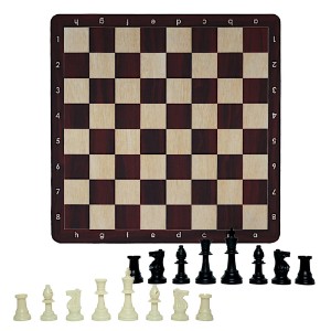 LPG Club Chess Set Board Game - Brown Woodgrain