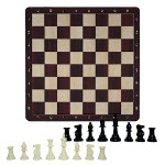 LPG Club Chess Set Board Game - Brown Woodgrain - Packshot 1