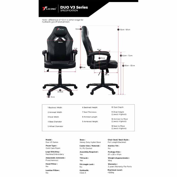 TTRacing Duo V3 Air Threads Fabric Gaming Chair - Dawn - Packshot 5