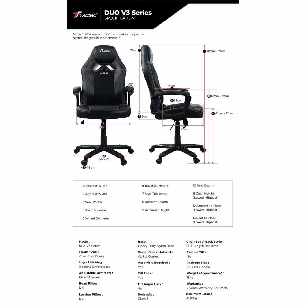 TTRacing Duo V3 Air Threads Fabric Gaming Chair - Dawn - Packshot 5
