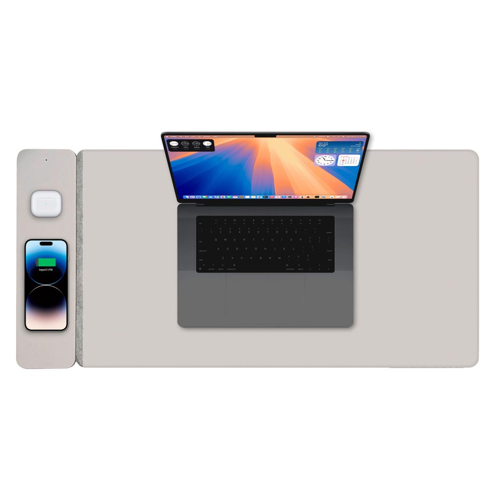 Laser Wireless Charging Desk Mat - Grey - Packshot 3