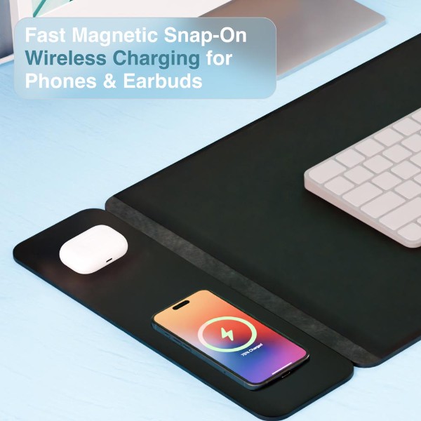 Laser Wireless Charging Desk Mat - Black - Packshot 5
