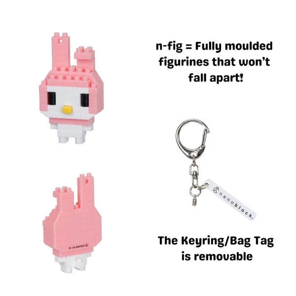 Sanrio - Hello Kitty - My Melody Nanoblocks N-FIG Bag Clip - Packshot 3