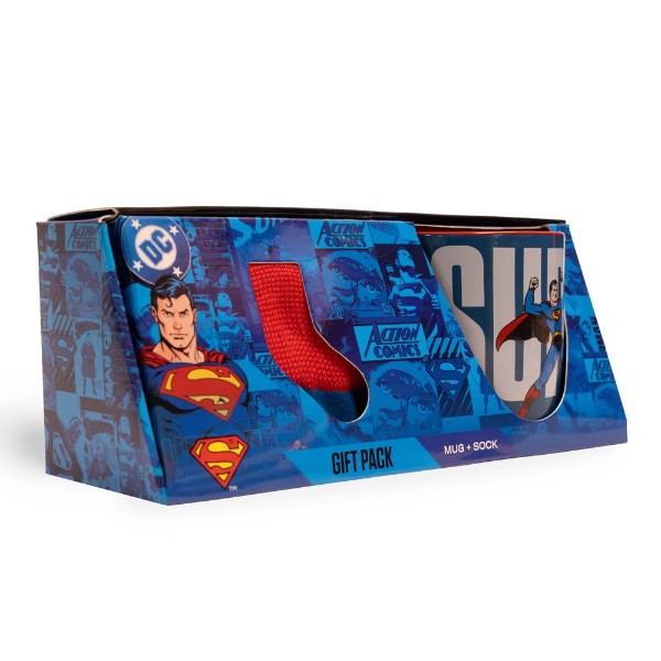 DC Comics - Superman - Retro Superman Sock and Mug Gift Pack - Packshot 2